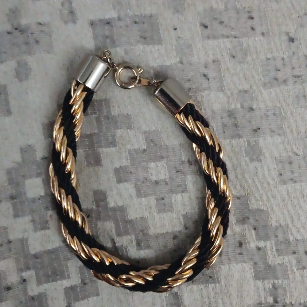 Multi-Strand Bracelet Black and Gold